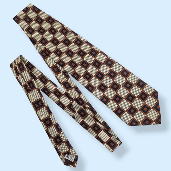 Vintage Bialucci 100% Silk Check Tie - Picture 2 of 4